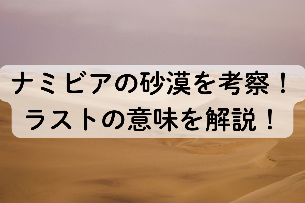 ナミビアの砂漠を考察！ラストの意味を解説！