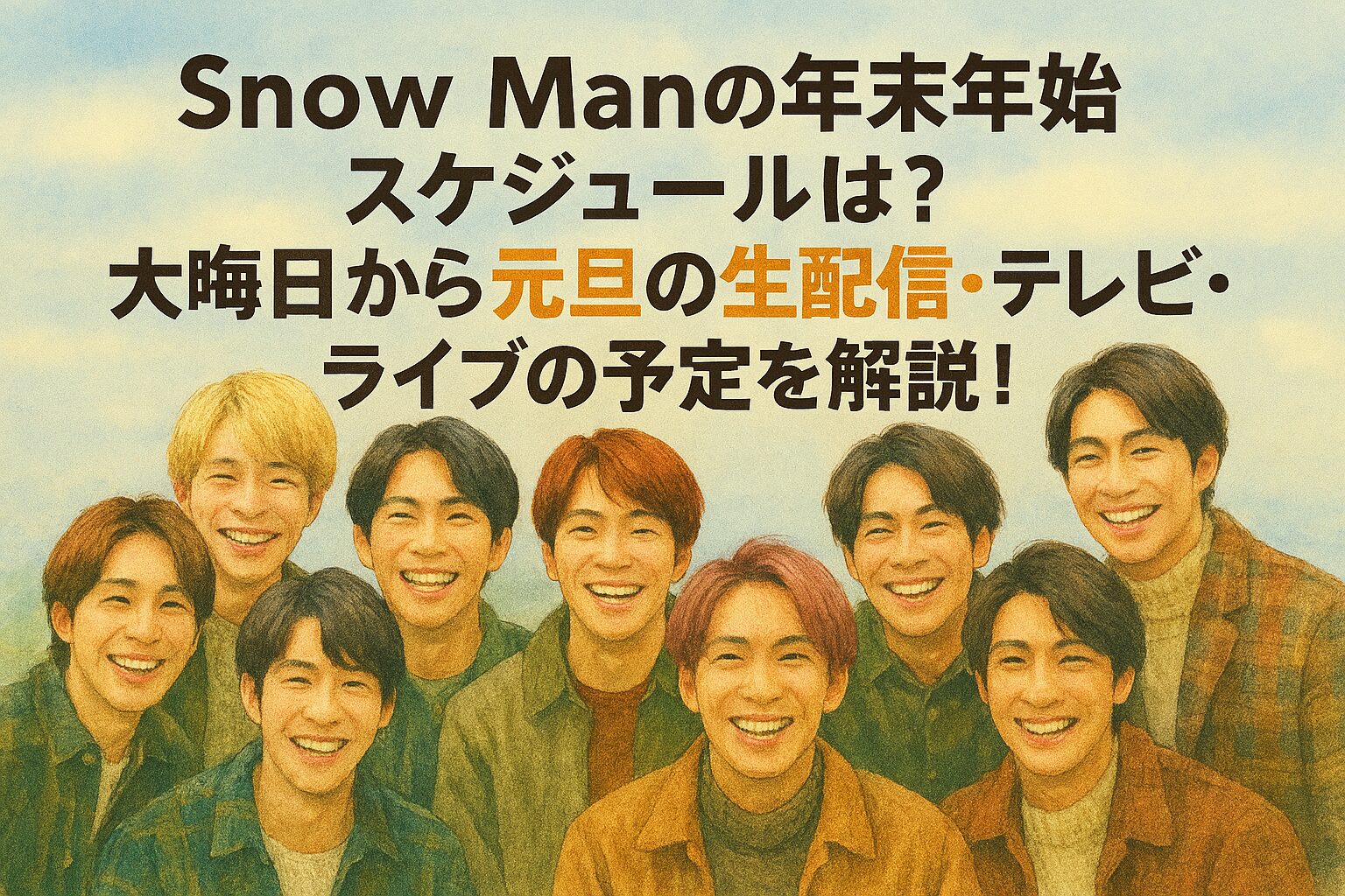 Snow Manの年末年始のスケジュールは？大晦日から元旦の生配信・テレビ・ライブの予定を解説！
