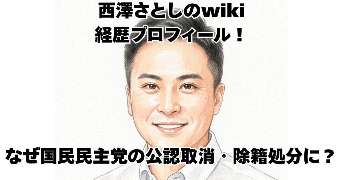 西澤さとしのwiki経歴プロフィール！なぜ国民民主党の公認取消・除籍処分に？