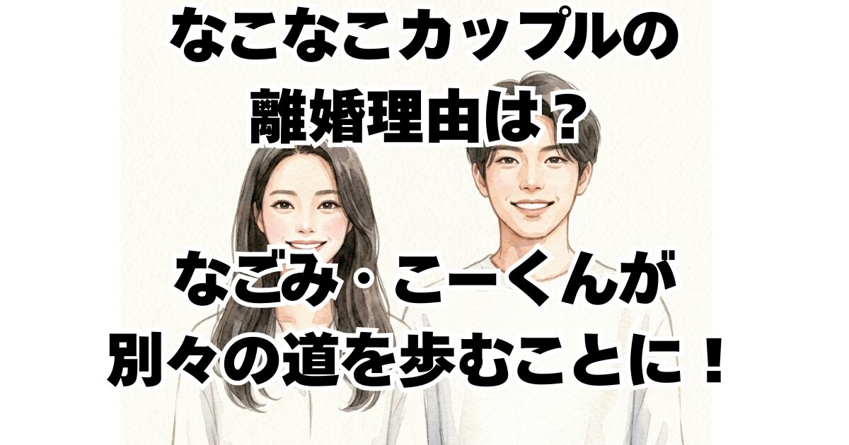 なこなこカップルの離婚理由は？なごみ・こーくんが別々の道を歩むことに！